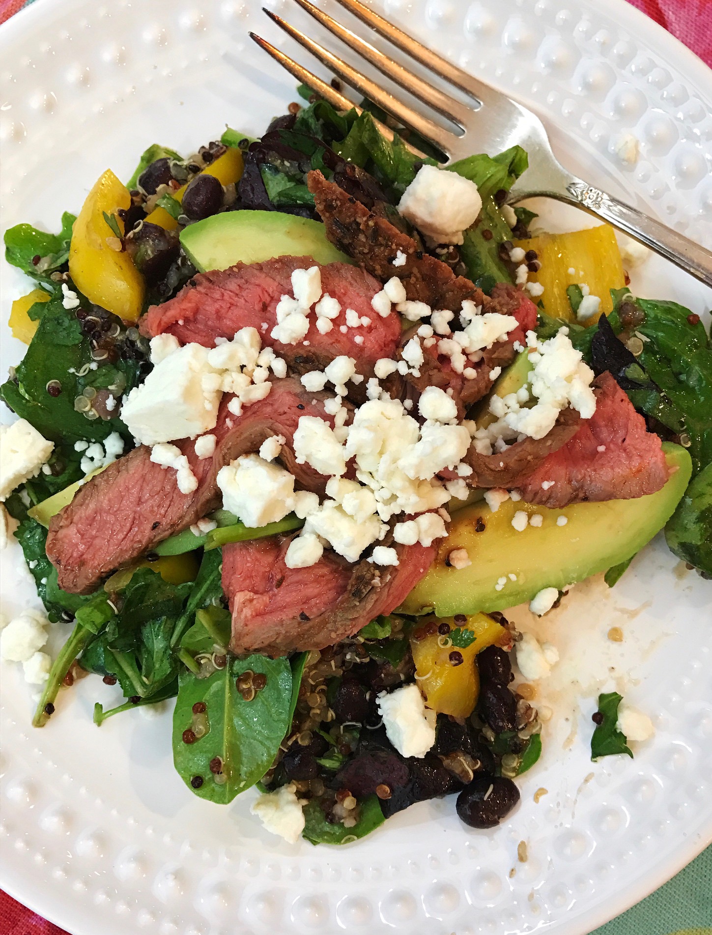 Spicy Steak Salad with Quinoa and Black Beans