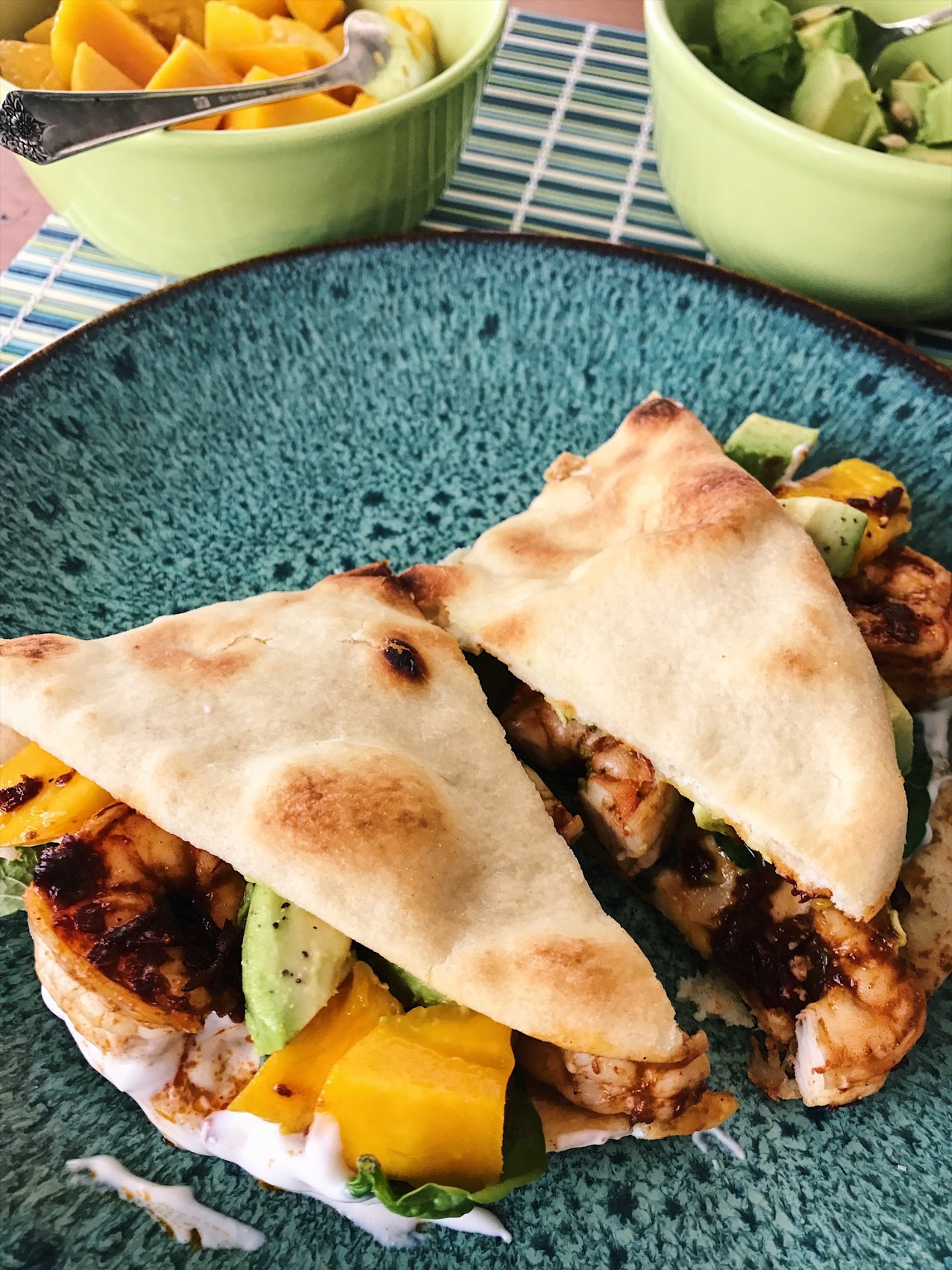 Shrimp and Mango Flatbread Foldover